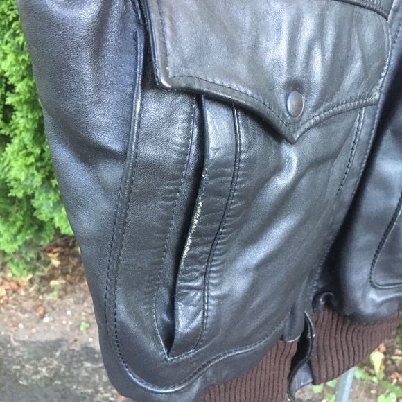 Vintage American Express Genuine Leather Flight Jacket Made in Brazil Size 46 - Picture 5 of 10